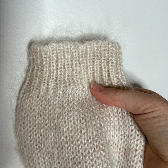 New Orvis Vintage Mohair Patchwork Neutrals Oversized Sweater Size M